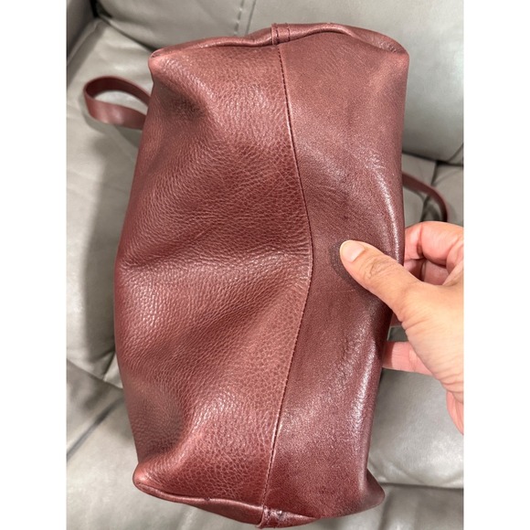 Madewell Medium Transport Tote Leather Burgundy Brown Crossbody 14\